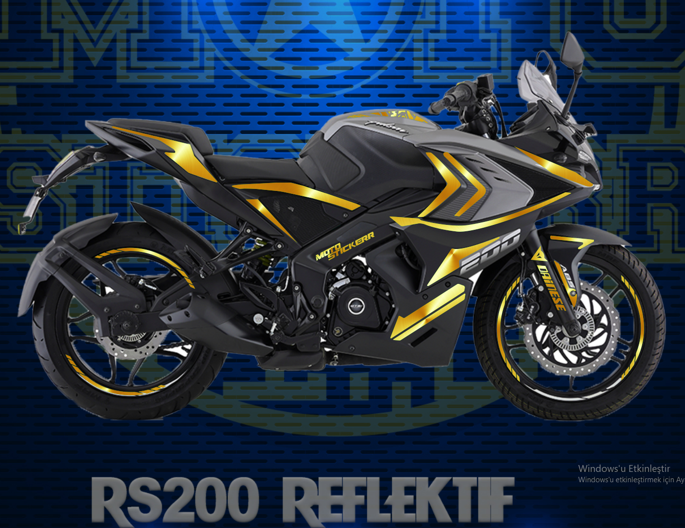 RS 200 BÖLGESEL GOLD STİCKER SET