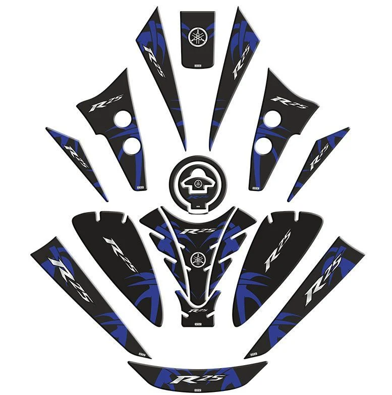 YAMAHA R25 2019 - 2024 UYUMLU TANK PAD SET 005