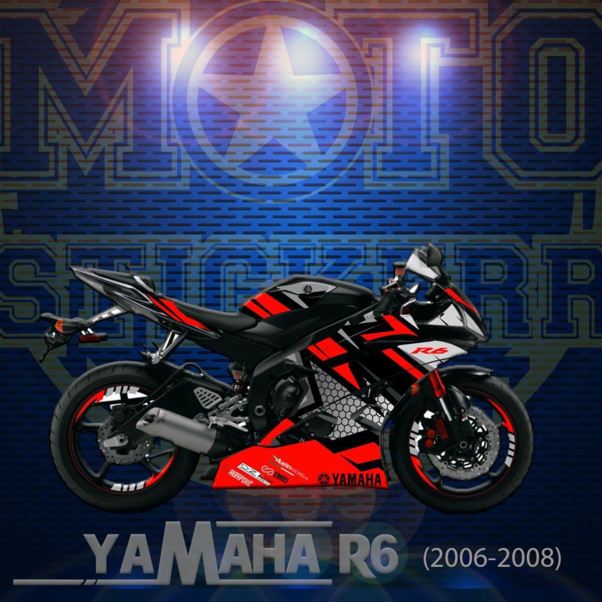 YAMAHA R6 STİCKER SET resmi