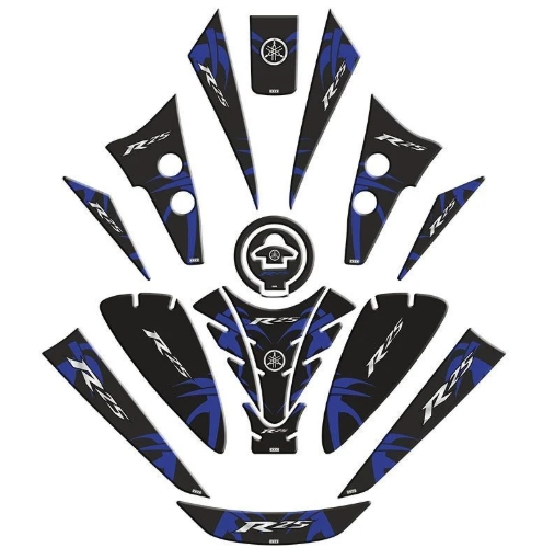 YAMAHA R25 2019 - 2024 UYUMLU TANK PAD SET 005 resmi