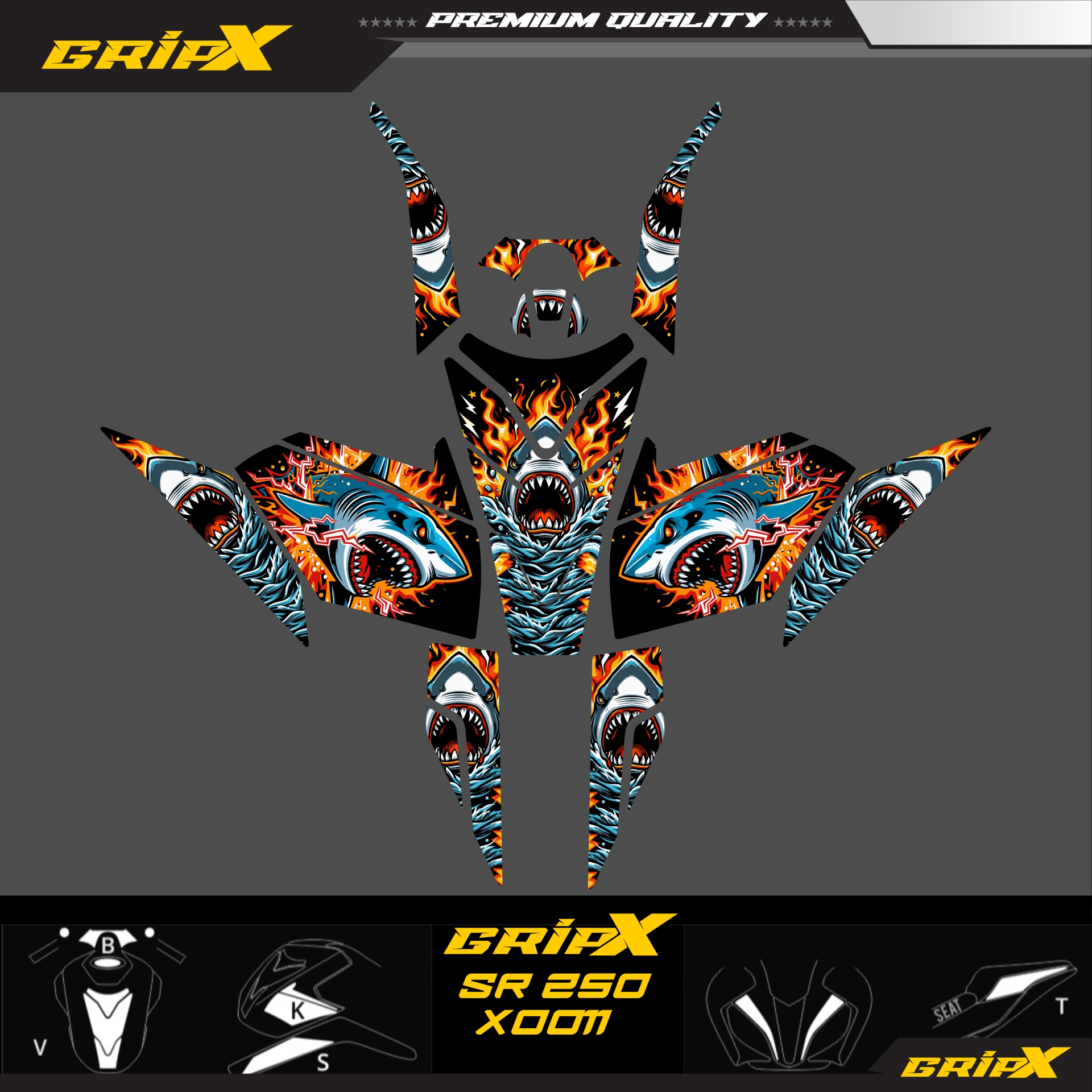 SR250 TANKPAD SET resmi