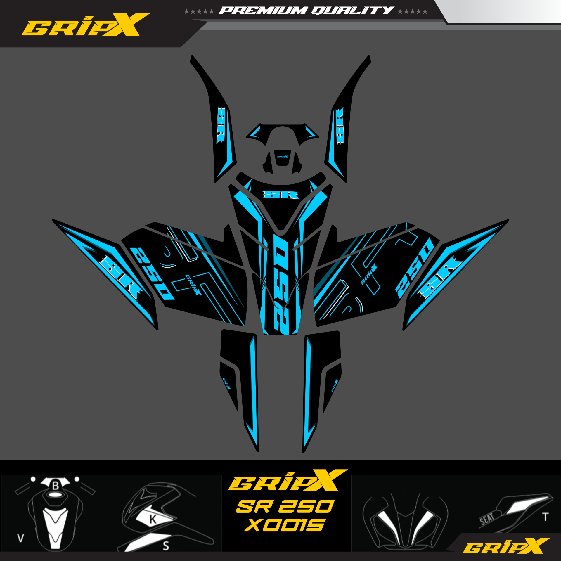 SR250 TANKPAD SET resmi