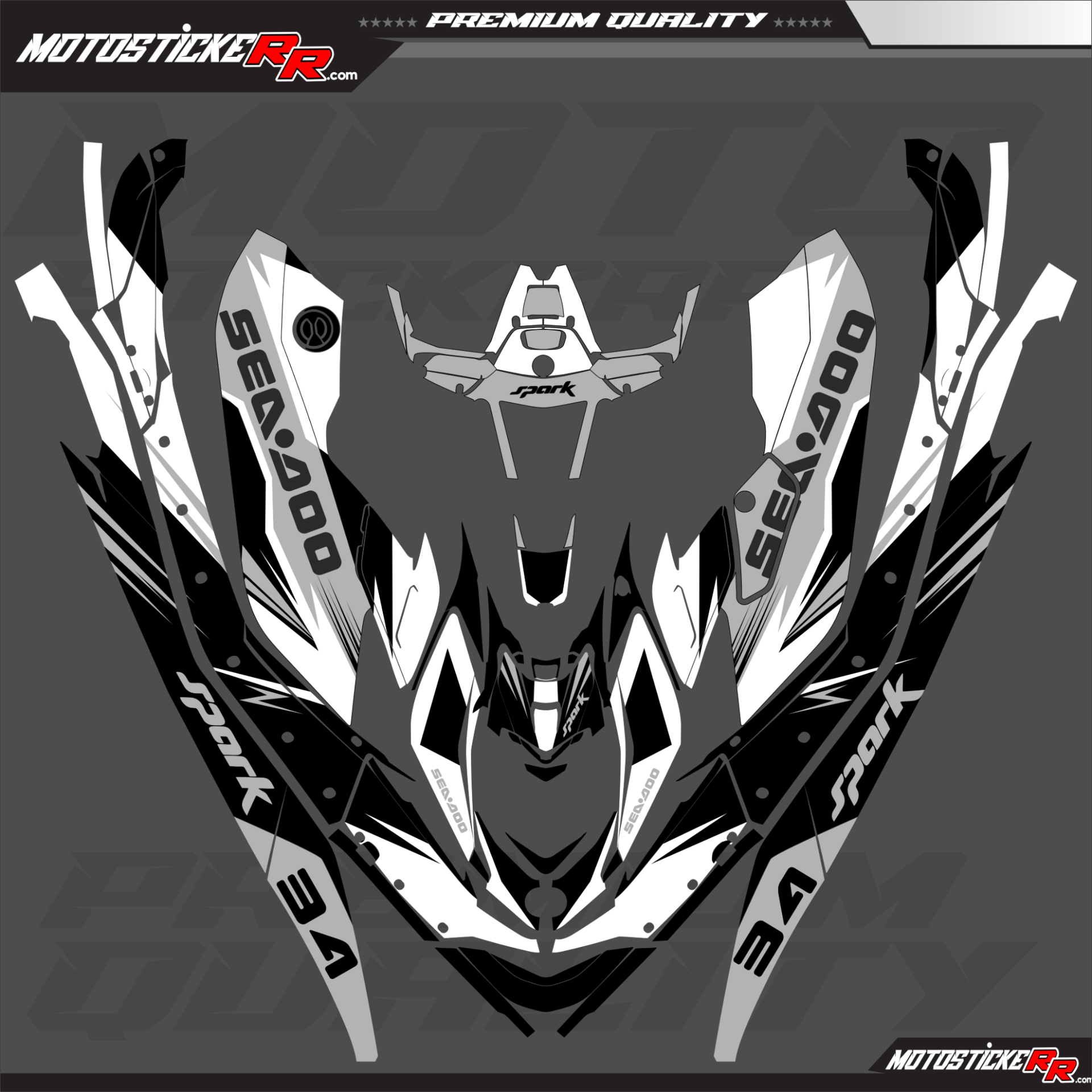 SEADOO SPARK TRİXX 3UP STİCKER SET resmi