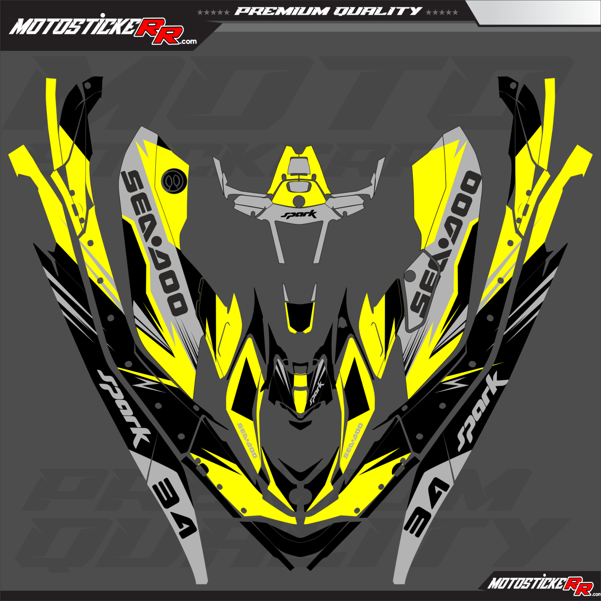 SEADOO SPARK TRİXX 3UP STİCKER SET resmi